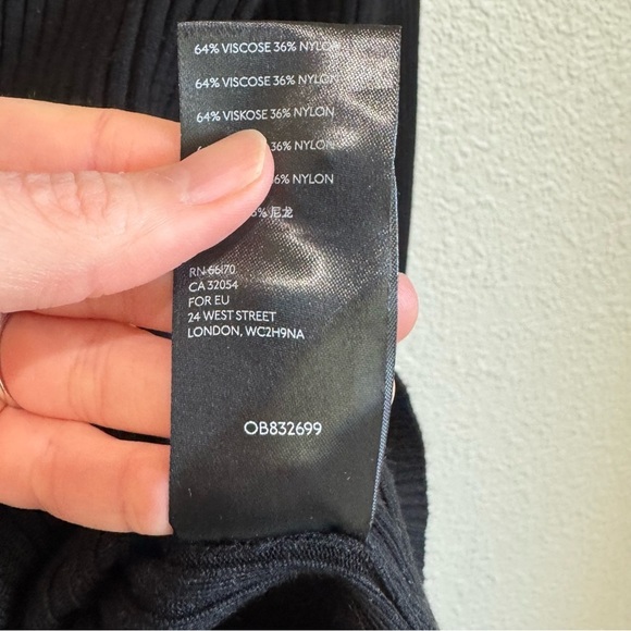 By Anthropologie Womens Large Black Ribbed Turtleneck Sweater Stretchy Minimal - Picture 7 of 12